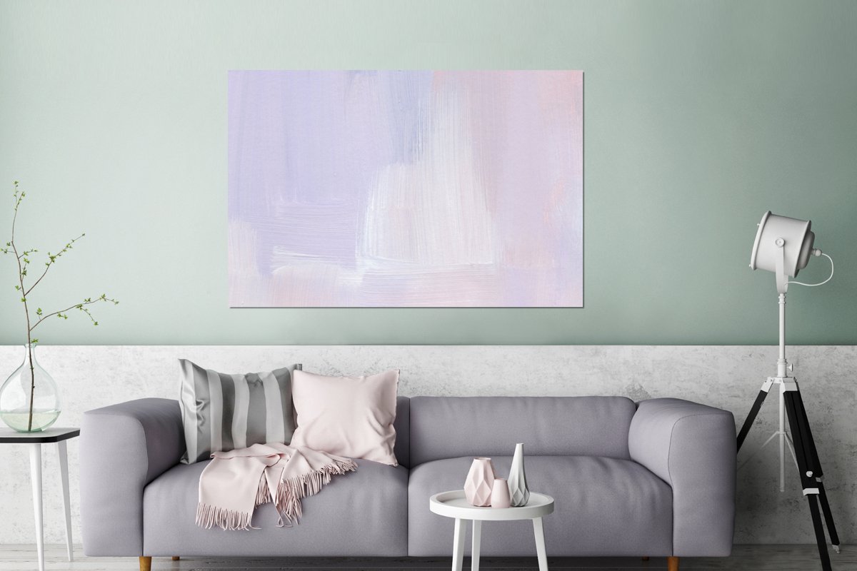 Wanddecoratie Metaal - Aluminium Schilderij Industrieel - Pastel - Verf - Design - 120x80 