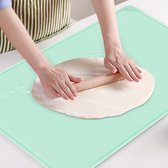 Tapis de cuisson, grand tapis en silicone antiadhésif, 70 x 50 cm avec mesure, tapis de cuisson en silicone, antidérapant pour biscuits, pâte à pizza, pain, fondant (vert)
