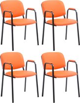 CLP Ken Pro Set van 4 Bezoekersstoelen - Kunstleer oranje