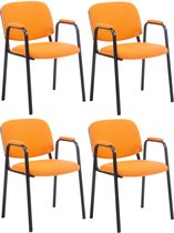 Set de 4 chaises visiteur CLP Ken Pro - Tissu orange
