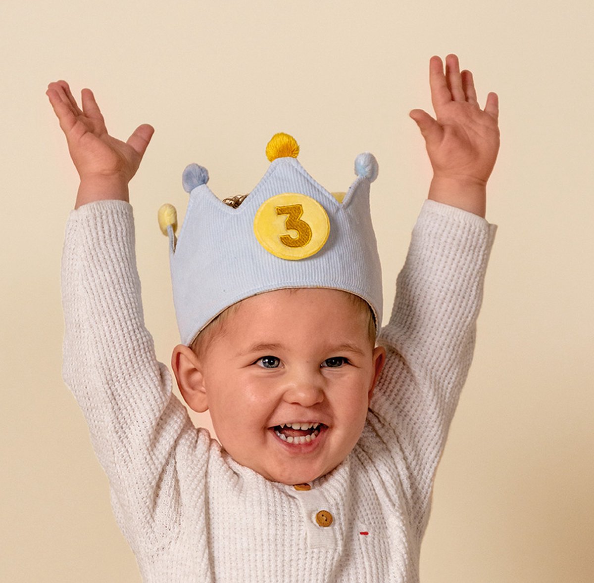 Little Dutch - Verjaardagskroon van stof met cijfers - Blauw — afbeelding 4