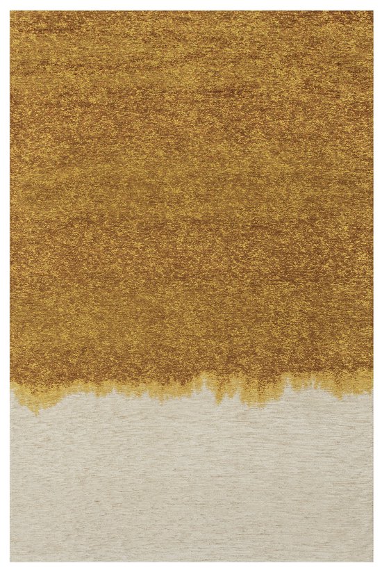 Geel en beige Storm gradiënt vloerkleed tapijt - 140 x 200 cm