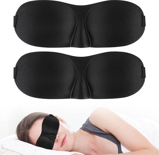 100% verduisterende slaapmaskers voor mannen en vrouwen - slaapmasker zonder oogdruk om te slapen - ons Halo slaapmasker bevat een opbergtas - zwart masker voor