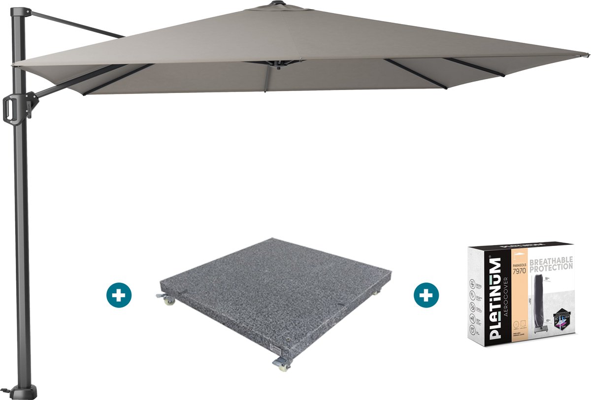 Platinum Challenger Premium T1 3x3 m - Manhattan Grey met voet en hoes