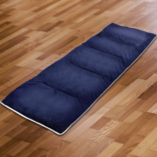 XL campingbed, veldbedonderlegger, 190 x 75 cm, martrat voor veldbed, inklapbaar, zacht en goed isolerende katoenen matras met hoogwaardige polyestervulling, marineblauw van evergreen34 — afbeelding 3