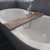 Maison DAM - Planche de bain eikenhout Gris clair fumée - 90x20x3cm - Avec niche tablette - 2x huilé