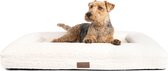 FURRIY | Hondenmand bouclé | Beige | Maat M | 94 x 74 x 14.5 cm | Orthopedische hondenmand | Hondenkussen