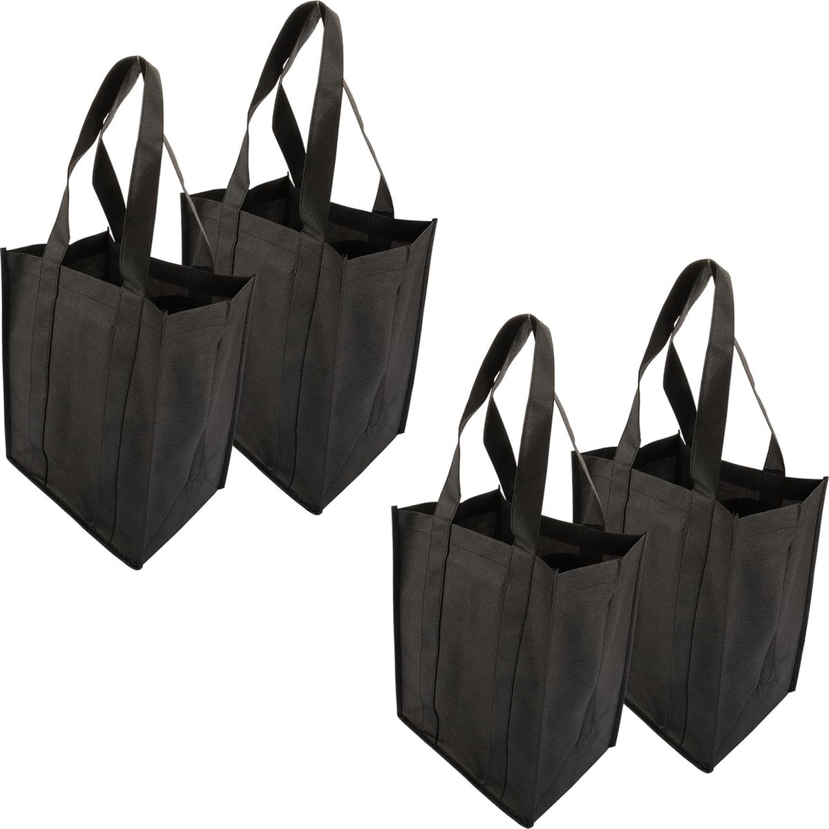 4 stuks flessenzakken met scheidingswanden wijnflessenhouder met 6 vakken waterflessen dagtas wijnflesdrager zwart 31 x 25 x 18 cm zwart wandelrugzak