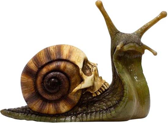 Statue d'escargot tête de mort - Décoration - Crâne - Animaux - Nature - Horreur