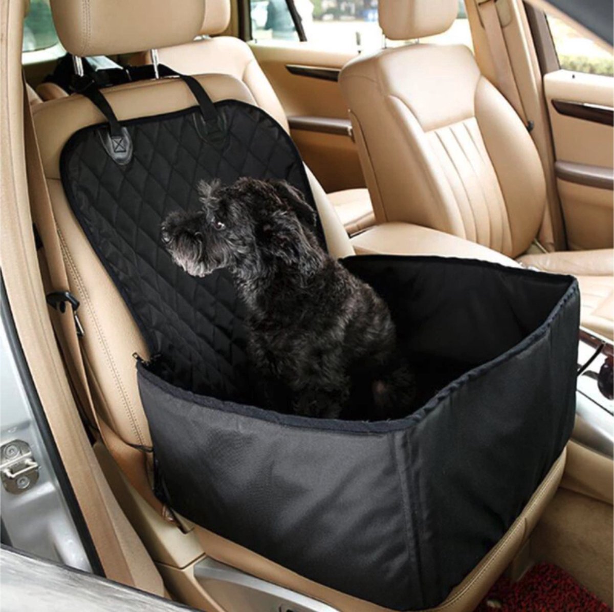 ***Autostoel Hondenmand voor auto - 45/45cm - Autostoel Hond/Kat - Reisbench - Reismand - Stoelhoes - Automand - Autozitje - Beschermhoes - Autobench - van Heble® ***