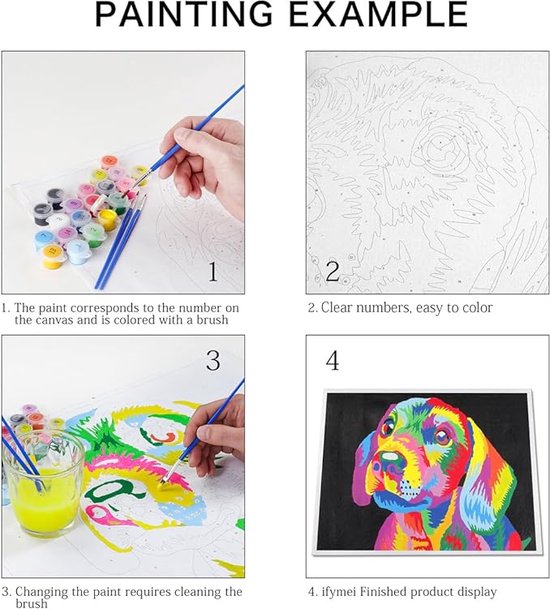 OSDUE Schilderen op nummer, doe-het-zelf schilderen op nummer voor volwassenen beginners, canvas olieverfschilderij kit met borstels en acrylpigment, acryl volwassen verf op nummer voor wanddecoratie