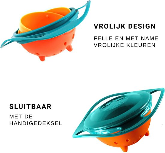 Hypify® - Anti knoei bakje - 360 graden - BPA vrij - Roze Groen - Eetbakje - Veilig - Balans - Anti-mors - Geen geknoei meer - Servies Kind - Baby kom van Hypify — afbeelding 5