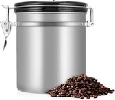 Grote capaciteit koffiedoos, 16 ounce koffiecontainer van roestvrij staal met tijdkompas en verzegelde deksel, voorraaddoos om koffiebonen, droge thee, noten, granen te bewaren