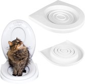 Toiletbril voor katten, trainingssysteem, kattenbak, toiletbril, trainingssysteem om je kat aan het toilet te laten wennen