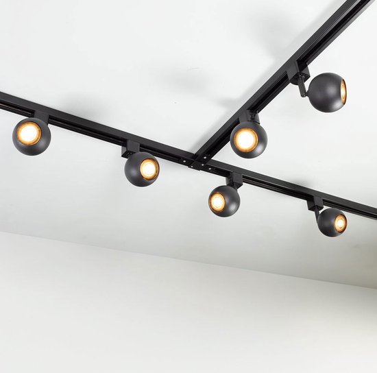 Système sur rail Design de 3 mètres monophasé avec 4 spots Dex - rail plafond