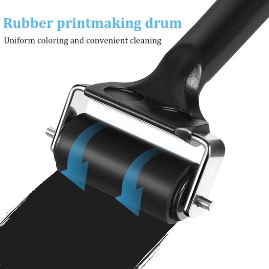 Rubber Rol Poster 2 stuks rubberen rollen, plakrol, aandrukroller, linoldrukset, rubberen ...