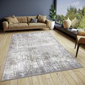 Flycarpets Shine Design vloerkleed - Abstract - Crème / Grijs - 57x90 cm
