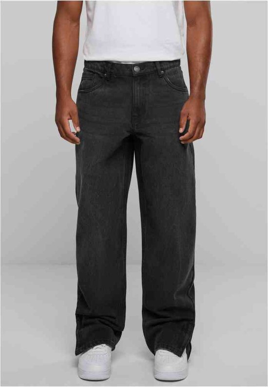 Urban Classics - Heavy Ounce Zipped Jeans Broek rechte pijpen - Taille, 40 inch - Zwart