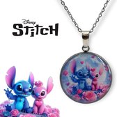 Lilo en Stitch Ketting met hanger - Stitch en Angel - ketting - 25mm Hanger - Uniek - Epoxy - Disney