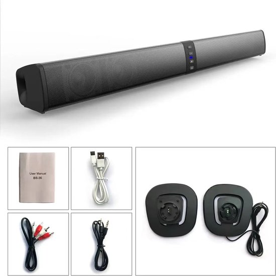 Bolmans - Stereotoren - Stereo Sets - Stereo Installatie - Bluetooth - Surround Sound - Opvouwbare/Splitbare Soundbar - 75db - USB - Incl. Microfoon van Bolmans — afbeelding 2