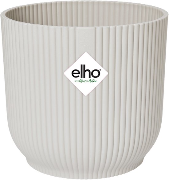 Elho Vibes Fold Rond 25 - Pot De Fleurs pour Intérieur - Ø 25.0 x H 23.0 - Blanc Soie