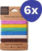 Wild & Stone Plasticvrije Haarelastiekjes - Multi Kleur (6 stuks)