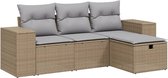 vidaXL-4-delige-Loungeset-met-kussens-poly-rattan-gemengd-beige