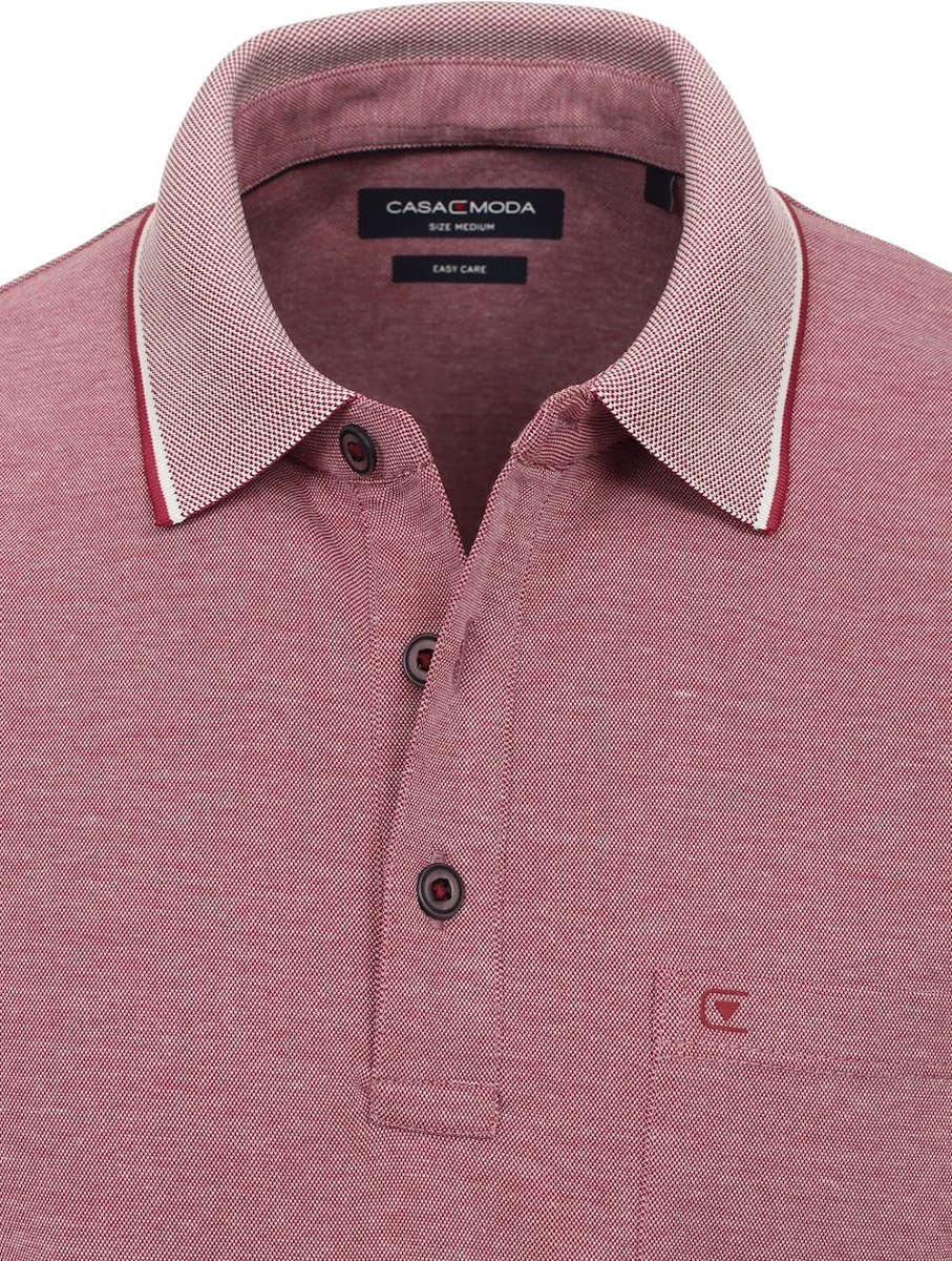 Poloshirt Met Borstzakje 3 Knoops Rood Casa Moda - L
