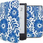 iMoshion Ereader Cover / Hoesje Geschikt voor Pocketbook Basic Lux 4 / Pocketbook HD 3 / Pocketbook Touch Lux 5 / Vivlio Lux 5 - iMoshion Design Sleepcover Bookcase zonder stand - / Flower Tile