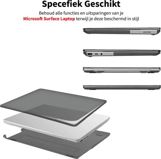 Custodia Rigida Trasparente Anti-ingiallimento Per Microsoft Surface Laptop Go 3/2/1 (12,4 Pollici, Modelli 1943/2013)