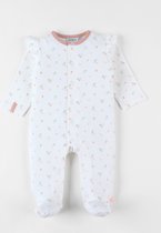 Jersey 1-delige pyjama met vlinderprint, lichtroze.