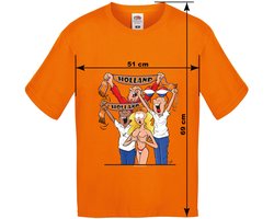 Oranje Fan shirt - Cartoon Humor - Opdruk - EK 2024 - Olympische spelen - door: Cartoon ontwerper Roland Hols - maat M