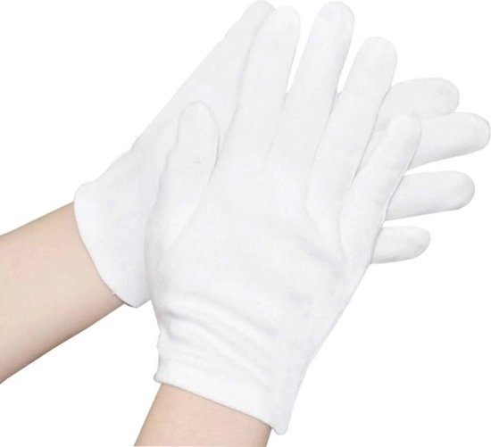 15 paar witte katoenen handschoenen, soft-hand katoen , stoffen handschoenen wit, katoenen handschoenen, medische handschoenen van 100% katoen