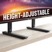 Luxiba - Grand meuble TV universel - Base réglable en hauteur pour téléviseurs jusqu'à 77" - Support de remplacement sans secousses compatible avec n'importe quel téléviseur - Compatible avec les modèles plats et les barres de son