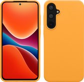 kwmobile telefoonhoesje geschikt voor Samsung Galaxy A55 - Hoesje met siliconen coating - Smartphone case in fruitig oranje