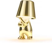 YONO Decoratieve Tafellamp Oplaadbaar - Nachtlampje Slaapkamer - Bureaulamp Woonkamer - Woondecoratie Beelden en Figuren - Wanneer - Goud