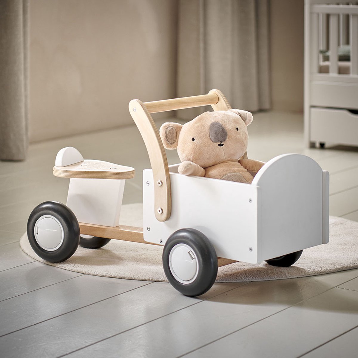 Petite Amélie ® Loopfiets - Loopbakfiets - Kinderfiets - Houten - Vanaf 1 jaar - Stimuleert motoriek & balans - Wit thumbnail 5