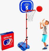 Basketbalring, Basket voor Kinderen, Basketbalkorf met Standaard, Basketbalkorf voor Binnen en Buiten, Bal en Pomp Inbegrepen 110-190 cm