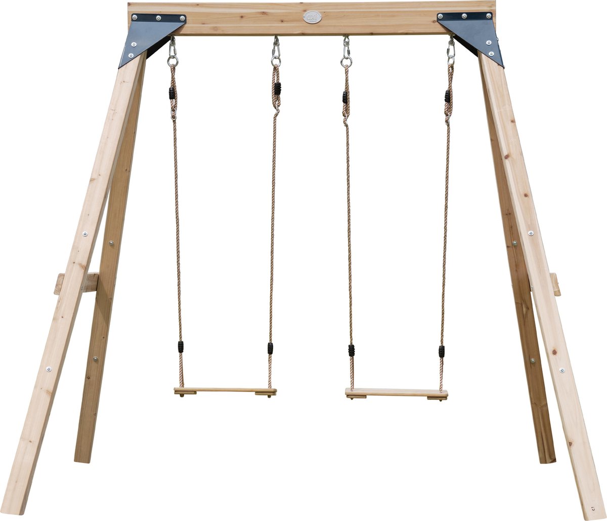 AXI Yuna Dubbele houten Schommel Bruin - FSC hout - Vrijstaande schommelset met 2 houten schommelzitjes - Schommelset voor kinderen - 10 jaar Garantie — afbeelding 12