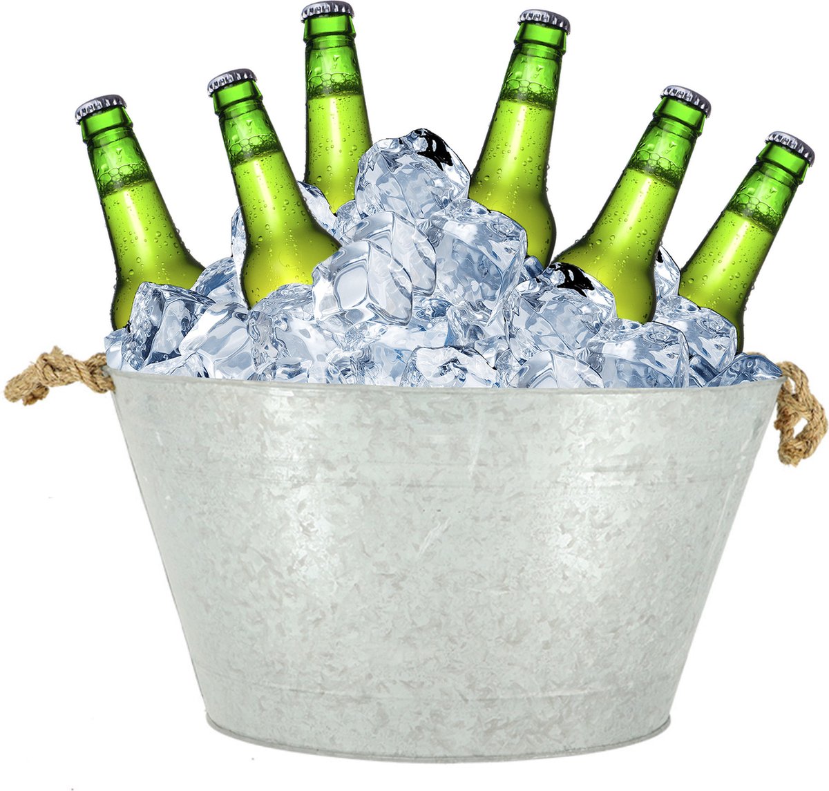 Esschert Drankkoeler/bierkoeler - zink - zilver - L50 x D36 X H27 cm - 22 liter