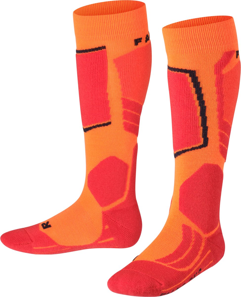 FALKE SK2 warm dik wol functioneel materiaal skisokken kinderen Oranje