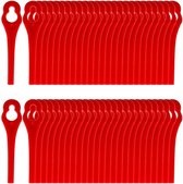 Reservemessen Gazongereedschapaccessoire - 50 Stuks - met kleine gaten - L83 - 10×5mm - Rood - Geschikt Voor Grastrimmers