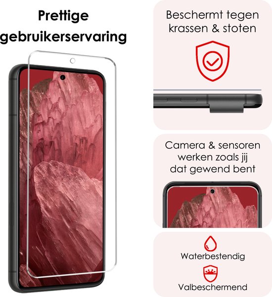 Protecteur d'écran adapté pour Google Pixel 8a Film de protection d'écran en Tempered Glass trempé Glas de protection - 3x