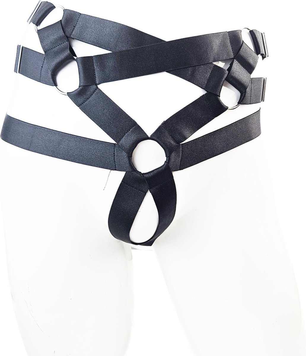 Goedkoopste BamBella ® - Sexy Erotische bondage Open kruis Lingerie - Onesize - onderbroek onesize Heren Zwart mannen