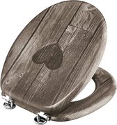 Wc-bril "hart" - aantrekkelijk design - hoogwaardige houten kern - comfortabel zitgevoel/toiletbril/wc-deksel / KSD811