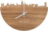 Skyline Klok Köln Eikenhout - Ø 40 cm - Stil uurwerk - Wanddecoratie - Meer steden beschikbaar - Woonkamer idee - Woondecoratie - City Art - Steden kunst - Cadeau voor hem - Cadeau voor haar - Jubileum - Trouwerij - Housewarming - WoodWideCities