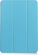 Hoes Geschikt voor iPad Air 2024 (11 inch) Hoes Tri-fold Tablet Hoesje Case Met Uitsparing Geschikt voor Apple Pencil - Hoesje Geschikt voor iPad Air 6 (11 inch) Hoesje Hardcover Bookcase - Lichtblauw