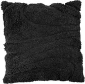 HomeBound by KY | Sierkussen Fluffy organic black | 45x45cm | kussen organisch zwart pluizig