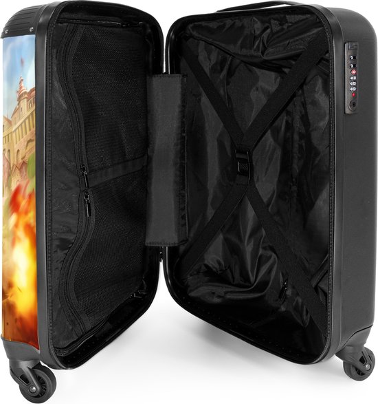 NoBoringSuitcases.com® - Valise cabine enfant Pompiers - Garçons - Enfants - Voiture - Bagage à main - Valise de voyage - Valise chariot - Valises 55x40x20 cm - 55x35x25 cm