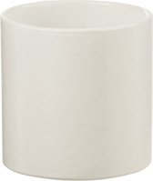 J-Line bloempot Cilinder - keramiek - wit - Ø 14.00 cm - 2 stuks